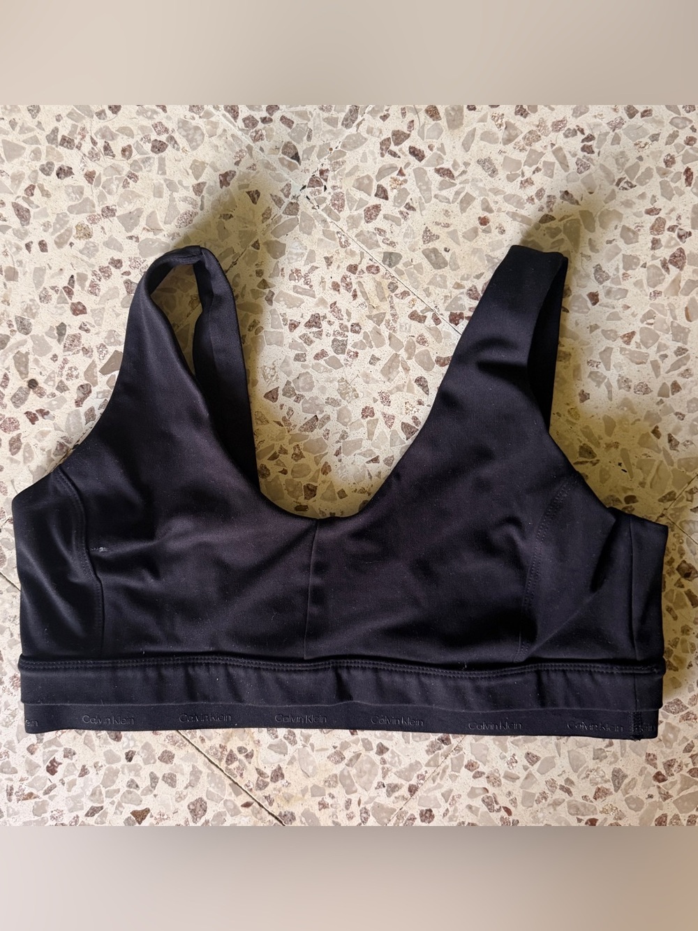 Calvin Klein Black Wireless Bralette with Wide Straps